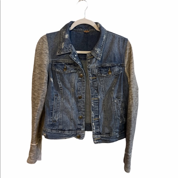 Free People Distressed Denim Jacket